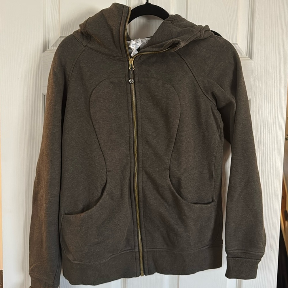 Lululemon scuba hoodie size 8 dark military green